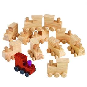 img 3 attached to 🚂 Colorations Decorate Your Own Wooden Trains: Fun Craft Project for Boys & Girls, Set of 12