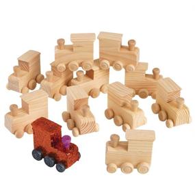 img 1 attached to 🚂 Colorations Decorate Your Own Wooden Trains: Fun Craft Project for Boys & Girls, Set of 12