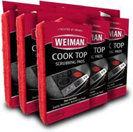 🧽 weiman cook top scrubbing pads, 6 pack of 18 count, effectively eliminates stubborn stains - carefully wipe away residue logo