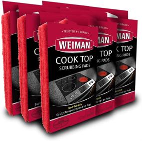 img 4 attached to 🧽 Weiman Cook Top Scrubbing Pads, 6 Pack of 18 Count, Effectively Eliminates Stubborn Stains - Carefully Wipe Away Residue