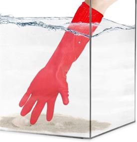 img 4 attached to 🧤 SunGrow Aquarium Gloves for Water Change (18"), Keep Hands and Arms Dry, Elastic Forearm Seals, Heavy-Duty Construction, 1-Pair