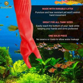 img 1 attached to 🧤 SunGrow Aquarium Gloves for Water Change (18"), Keep Hands and Arms Dry, Elastic Forearm Seals, Heavy-Duty Construction, 1-Pair