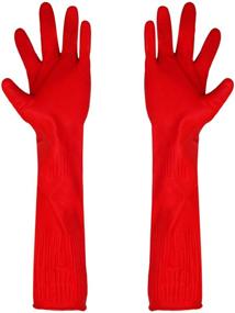 img 3 attached to 🧤 SunGrow Aquarium Gloves for Water Change (18"), Keep Hands and Arms Dry, Elastic Forearm Seals, Heavy-Duty Construction, 1-Pair
