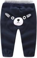 stay cozy and cute with mud kingdom kids fleece jogger pants - winter essential with adorable bear design logo