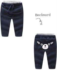 img 3 attached to Stay Cozy and Cute with Mud Kingdom Kids Fleece Jogger Pants - Winter Essential with Adorable Bear Design