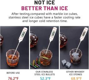 img 1 attached to 🥃 Unique Whiskey Stones: Reusable Ice Cubes for Dad, Boyfriend, and Men - Perfect Chilling Whiskey Bullets and Rocks