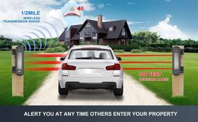 img 3 attached to 🏡 HTZSAFE Solar Wireless Driveway Alarm System - Ultimate DIY Security Perimeter Alert System, No Wiring or Battery Replacements, 1/2 Mile Long Transmission, 300 Feet Wide Sensor Range, Outdoor Weatherproof