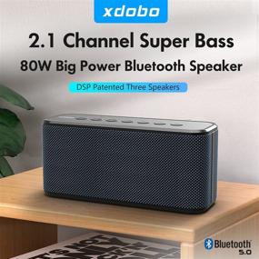 img 1 attached to 🔊 XDOBO 80W Bluetooth Speaker: Portable Outdoor Speakers with 360 HD Surround Sound, Rich Stereo Bass, Power Bank, TWS Mic, IPX5 Waterproof - Blue