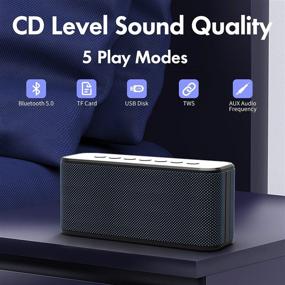 img 3 attached to 🔊 XDOBO 80W Bluetooth Speaker: Portable Outdoor Speakers with 360 HD Surround Sound, Rich Stereo Bass, Power Bank, TWS Mic, IPX5 Waterproof - Blue