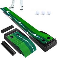 🏌️ upgraded luricaa golf putting practice green mat - gentle slope training mat with automatic ball return system and removable baffle - ideal for home, office, and backyard use logo