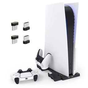 img 4 attached to 🎮 Ultimate Vertical Stand for PS5 Digital Edition/Ultra HD Console: Controller Charging Station + 4 Type C Connectors