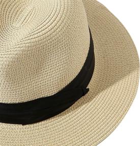 img 1 attached to 👒 Lanzom Unisex Kids Girls Boys Summer Straw Hat: Stylish Wide Brim Floppy Beach Sun Visor Hat