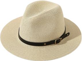 img 4 attached to 👒 Lanzom Unisex Kids Girls Boys Summer Straw Hat: Stylish Wide Brim Floppy Beach Sun Visor Hat