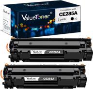 valuetoner 2-pack black toner cartridge replacement for hp 85a ce285a, compatible with 🖨️ laserjet pro p1102w, pro p1109w, p1102 m1212nf, m1217nfw mfp, m1212, m1217, and m1132 printers logo