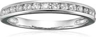 💍 vir jewels 0.25 carat total weight classic diamond wedding band in 14k white gold, round channel set design logo