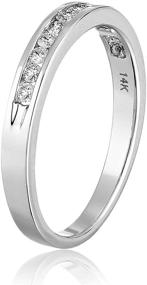 img 1 attached to 💍 Vir Jewels 0.25 Carat Total Weight Classic Diamond Wedding Band in 14K White Gold, Round Channel Set Design