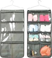 maximize storage space and declutter with nimes durable hanging closet organizer - ideal for underwear, socks, bras, stockings, and accessories - dual-sided with 16 large clear pockets (grey) логотип