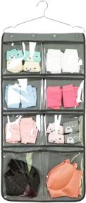 img 2 attached to Maximize Storage Space and Declutter with NIMES Durable Hanging Closet Organizer - Ideal for Underwear, Socks, Bras, Stockings, and Accessories - Dual-Sided with 16 Large Clear Pockets (Grey)