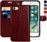 📱 monasay iphone 7 wallet case/iphone 8 wallet case/iphone se 2020 case: flip folio leather cover with card holder & screen protector for apple iphone 7/8/se2 logo