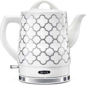 img 4 attached to 🫖 BELLA 1.5L Electric Ceramic Tea Kettle - Boil Dry Protection, Detachable Swivel Base, Silver Foil