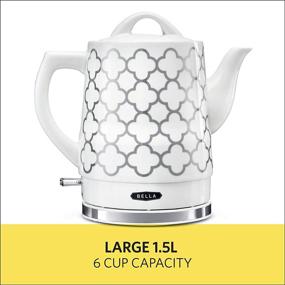 img 2 attached to 🫖 BELLA 1.5L Electric Ceramic Tea Kettle - Boil Dry Protection, Detachable Swivel Base, Silver Foil