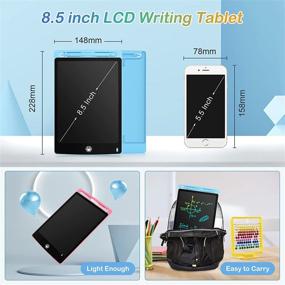 img 1 attached to 📝 2 Pack LCD Writing Tablet, 8.5 Inch Colorful Screen Doodle Board for Kids, Digital Drawing Pad, Learning Toys for Girls Boys Toddlers, Blue+Black