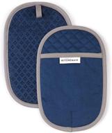 🧤 kitchenaid set of 2 asteroid cotton pot holders with silicone grip - blue willow, 2 count logo