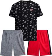 🩳 reebok boys’ active shorts set – 3 piece short sleeve t-shirt and athletic shorts kids apparel bundle (little kid/big kid) logo