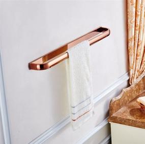 img 3 attached to 🌹 Aothpher Rose Gold Polished Wall Mounted Copper Bathroom Towel Bar, 24 inch/60cm Single Towel Rack