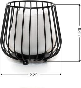 img 3 attached to Premium Matte Black Metal Wire Candle Holder with Removable Frosted Glass – 🕯️ Ideal for Indoor or Outdoor Events, Parties, Weddings, and Decoration with Tealight and Votive Candles