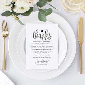 img 3 attached to 🎉 Bliss Collections Wedding Thank You Cards for Table Place Settings - Ideal for Receptions, Parties, Events, and Celebrations - Complementing Your Party Theme, Centerpiece, and Decorations - 4 x 6 Size in Classic Black