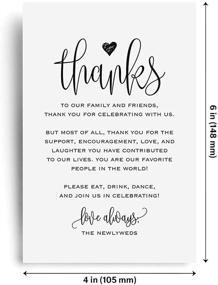 img 2 attached to 🎉 Bliss Collections Wedding Thank You Cards for Table Place Settings - Ideal for Receptions, Parties, Events, and Celebrations - Complementing Your Party Theme, Centerpiece, and Decorations - 4 x 6 Size in Classic Black