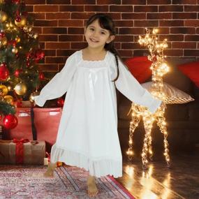 img 3 attached to 👗 Vintage Nightgowns Sleepwear Dresses for Girls - Jammies Clothing in Dresses