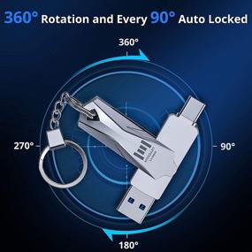 img 1 attached to 💾 MOSDART 256GB USB C Металлический флеш-накопитель - Двойной USBC к USB A 3.0 OTG Флеш-накопитель с брелоком - 256 ГБ Тип C Флеш-накопитель для устройств USB-C