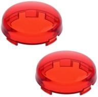 nthreeauto red lens cover for harley dyna street glide road king bullet rear turn signal light logo