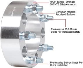 img 3 attached to 🔧 Колесные адаптеры Goetland толщиной 2 дюйма 5x5.5 to 5x5.5 (139.7 мм) на 5 болтов с жёсткостью 1/2 - набор из 2