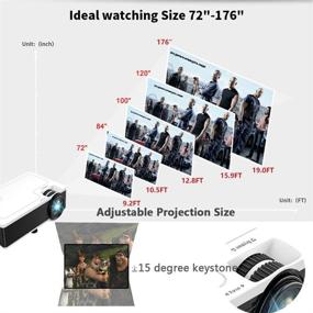 img 2 attached to 🎥 BRILENS Full HD 1080P Mini Projector: Portable Home Theater with 30,000-Hour Lamp Life for Indoor/Outdoor Cinema, Laptop, PS5 Game, 300'' Image Display