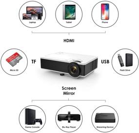 img 1 attached to 🎥 BRILENS Full HD 1080P Mini Projector: Portable Home Theater with 30,000-Hour Lamp Life for Indoor/Outdoor Cinema, Laptop, PS5 Game, 300'' Image Display