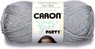 🧶 пряжа caron simply soft party - серебро: 3 унции, средний ворс 4 мерный - идеально подходит для вязания крючком, вязания и ремесленных проектов. логотип