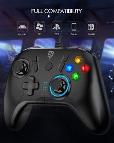 img 3 attached to 🎮 Wired Gaming Controller: EasySMX PC Gamepad Joystick with Dual-Vibration for Nintendo Switch/Windows PC/Laptop/Android TV Box - 6.5ft USB Cable