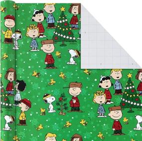 img 1 attached to Hallmark Christmas Peanuts Wrapping Paper Pack - Snoopy, Charlie Brown, Woodstock, 3 rolls (105 sq. ft. total) - With Reverse Cut Lines