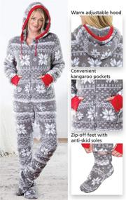 img 1 attached to 👚 PajamaGram Hoodie-Footie Women's Fleece Onesie Pajamas: Ultimate Comfort and Style!