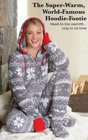 img 2 attached to 👚 PajamaGram Hoodie-Footie Women's Fleece Onesie Pajamas: Ultimate Comfort and Style!