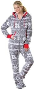 img 4 attached to 👚 PajamaGram Hoodie-Footie Women's Fleece Onesie Pajamas: Ultimate Comfort and Style!