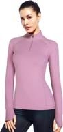 womens 1/4 zip long sleeve workout tops: stay stylish and comfortable during your runs логотип