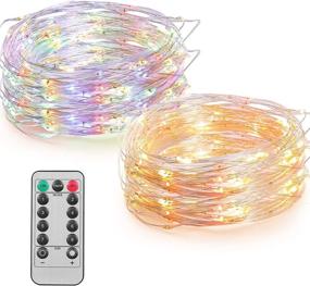 img 4 attached to 🌟 WHX 2 Pack 33ft 100 Led Fairy Lights: Remote Control, Waterproof & Twinkle Warm White Firefly Lights - Perfect for Bedroom, Garden, Christmas Party - Indoor and Outdoor Decorations