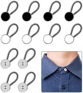 👔 pack of 12 collar extenders – comfortable, premium and invisible neck extender for mens dress shirts, suits, trousers, coats, and shirts – adds 1 inch instantly – button extenders in black, white, and silver logo