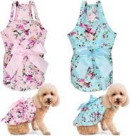 🌸 xl flower pattern dog dress girl bowknot floral dress rosette dog sundress cute princess dresses for small pet puppy dogs and cats logo