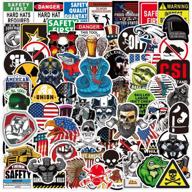 🧢 waterproof hard hat sticker pack - 100 pcs vinyl helmet stickers for laptop, water bottle, guitar, skateboard, car, bike, motorcycle, hydro flask, suitcase, luggage - stickers and decals for adults and teens (hard hat) logo