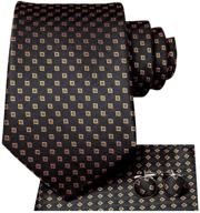 👔 hi tie classic necktie cufflinks pocket: stylish men's accessories and ties, cummerbunds & pocket squares collection logo